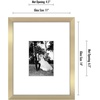 image:imageAmericanflat 11x14 Picture Frame with ShatterResistant Glass  Use as 5x7 Frame with Mat or Display 11x14 Photo Without Mat  Signature Collection  Picture Frames for Wall Display  Black  Shatterresistant glass hangs vertical or horizontal sawtooth hangers included use with or without matGold