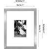 image:imageAmericanflat 11x14 Picture Frame with ShatterResistant Glass  Use as 5x7 Frame with Mat or Display 11x14 Photo Without Mat  Signature Collection  Picture Frames for Wall Display  Black  Shatterresistant glass hangs vertical or horizontal sawtooth hangers included use with or without matSilver