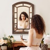 image:imageAmericanflat 11x23 Oval Mirror  Hanging Mirrors with Aluminum Frame  Modern Mirror for Bathroom Bedroom Living Room  Mirrors for Wall Display and Home Decor  BlackBurned Heavy