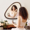 image:imageAmericanflat 11x23 Oval Mirror  Hanging Mirrors with Aluminum Frame  Modern Mirror for Bathroom Bedroom Living Room  Mirrors for Wall Display and Home Decor  BlackBrown Sycamore