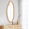 image:imageAmericanflat 11x23 Oval Mirror  Hanging Mirrors with Aluminum Frame  Modern Mirror for Bathroom Bedroom Living Room  Mirrors for Wall Display and Home Decor  BlackNatural Oak