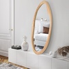 image:imageAmericanflat 11x23 Oval Mirror  Hanging Mirrors with Aluminum Frame  Modern Mirror for Bathroom Bedroom Living Room  Mirrors for Wall Display and Home Decor  BlackNatural Oak