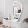 image:imageAmericanflat 11x23 Oval Mirror  Hanging Mirrors with Aluminum Frame  Modern Mirror for Bathroom Bedroom Living Room  Mirrors for Wall Display and Home Decor  BlackBrushed White