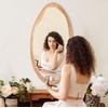 image:imageAmericanflat 11x23 Oval Mirror  Hanging Mirrors with Aluminum Frame  Modern Mirror for Bathroom Bedroom Living Room  Mirrors for Wall Display and Home Decor  BlackNatural Oak
