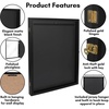 image:imageAmericanflat 135x135 TShirt Frame  Black  Shatterresistant glass folding insert keeps shirts creasefree hanging hardware for jerseys tees and gearBlack