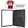 image:imageAmericanflat 135x135 TShirt Frame  Black  Shatterresistant glass folding insert keeps shirts creasefree hanging hardware for jerseys tees and gearBlack