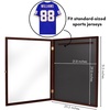 image:imageAmericanflat 135x135 TShirt Frame  Black  Shatterresistant glass folding insert keeps shirts creasefree hanging hardware for jerseys tees and gearMahogany