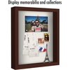 image:imageAmericanflat 135x135 TShirt Frame  Black  Shatterresistant glass folding insert keeps shirts creasefree hanging hardware for jerseys tees and gearMahogany