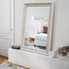 image:imageAmericanflat 24 Square Mirror  Hanging Mirrors with Durable Frame  Modern Mirror for Bathroom Bedroom Living Room  Mirrors for Wall Display and Home Decor  BlackDistressed Cream
