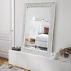 image:imageAmericanflat 24 Square Mirror  Hanging Mirrors with Durable Frame  Modern Mirror for Bathroom Bedroom Living Room  Mirrors for Wall Display and Home Decor  BlackMetallic White