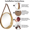 image:imageAmericanflat 24 Square Mirror  Hanging Mirrors with Durable Frame  Modern Mirror for Bathroom Bedroom Living Room  Mirrors for Wall Display and Home Decor  BlackNatural