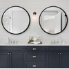 image:imageAmericanflat 24 Square Mirror  Hanging Mirrors with Durable Frame  Modern Mirror for Bathroom Bedroom Living Room  Mirrors for Wall Display and Home Decor  BlackBlack
