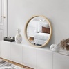 image:imageAmericanflat 24 Square Mirror  Hanging Mirrors with Durable Frame  Modern Mirror for Bathroom Bedroom Living Room  Mirrors for Wall Display and Home Decor  BlackDark Oak