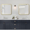 image:imageAmericanflat 24 Square Mirror  Hanging Mirrors with Durable Frame  Modern Mirror for Bathroom Bedroom Living Room  Mirrors for Wall Display and Home Decor  BlackGold