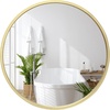 image:imageAmericanflat 24 Square Mirror  Hanging Mirrors with Durable Frame  Modern Mirror for Bathroom Bedroom Living Room  Mirrors for Wall Display and Home Decor  BlackGold