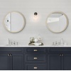 image:imageAmericanflat 24 Square Mirror  Hanging Mirrors with Durable Frame  Modern Mirror for Bathroom Bedroom Living Room  Mirrors for Wall Display and Home Decor  BlackDark Oak