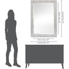image:imageAmericanflat 24 Square Mirror  Hanging Mirrors with Durable Frame  Modern Mirror for Bathroom Bedroom Living Room  Mirrors for Wall Display and Home Decor  BlackMetallic White