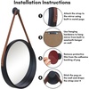 image:imageAmericanflat 24 Square Mirror  Hanging Mirrors with Durable Frame  Modern Mirror for Bathroom Bedroom Living Room  Mirrors for Wall Display and Home Decor  BlackBlack