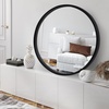 image:imageAmericanflat 24 Square Mirror  Hanging Mirrors with Durable Frame  Modern Mirror for Bathroom Bedroom Living Room  Mirrors for Wall Display and Home Decor  BlackBlack