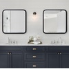 image:imageAmericanflat 24 Square Mirror  Hanging Mirrors with Durable Frame  Modern Mirror for Bathroom Bedroom Living Room  Mirrors for Wall Display and Home Decor  BlackBlack