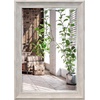 image:imageAmericanflat 24 Square Mirror  Hanging Mirrors with Durable Frame  Modern Mirror for Bathroom Bedroom Living Room  Mirrors for Wall Display and Home Decor  BlackDistressed Cream
