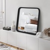 image:imageAmericanflat 24 Square Mirror  Hanging Mirrors with Durable Frame  Modern Mirror for Bathroom Bedroom Living Room  Mirrors for Wall Display and Home Decor  BlackBlack