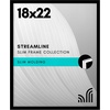 image:imageAmericanflat 24x30 Poster Frame  Slim Molding  Black  Polished plexiglass front hangs vertical or horizontal sawtooth hangers included secure turntab backingBlack