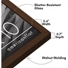 image:imageAmericanflat 24x30 Poster Frame  Slim Molding  Black  Polished plexiglass front hangs vertical or horizontal sawtooth hangers included secure turntab backingWalnut