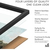 image:imageAmericanflat 24x30 Poster Frame  Slim Molding  Black  Polished plexiglass front hangs vertical or horizontal sawtooth hangers included secure turntab backingBlack