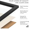 image:imageAmericanflat 24x30 Poster Frame  Slim Molding  Black  Polished plexiglass front hangs vertical or horizontal sawtooth hangers included secure turntab backingBlack