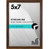 image:imageAmericanflat 24x30 Poster Frame  Slim Molding  Black  Polished plexiglass front hangs vertical or horizontal sawtooth hangers included secure turntab backingWalnut