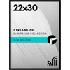 image:imageAmericanflat 24x30 Poster Frame  Slim Molding  Black  Polished plexiglass front hangs vertical or horizontal sawtooth hangers included secure turntab backingBlack