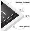 image:imageAmericanflat 24x30 Poster Frame  Slim Molding  Black  Polished plexiglass front hangs vertical or horizontal sawtooth hangers included secure turntab backingWhite