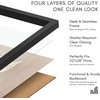image:imageAmericanflat 24x30 Poster Frame  Slim Molding  Black  Polished plexiglass front hangs vertical or horizontal sawtooth hangers included secure turntab backingBlack