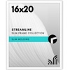 image:imageAmericanflat 24x30 Poster Frame  Slim Molding  Black  Polished plexiglass front hangs vertical or horizontal sawtooth hangers included secure turntab backingWhite