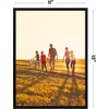 image:imageAmericanflat 24x30 Poster Frame  Slim Molding  Black  Polished plexiglass front hangs vertical or horizontal sawtooth hangers included secure turntab backingBlack