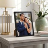 image:imageAmericanflat 24x30 Poster Frame  Slim Molding  Black  Polished plexiglass front hangs vertical or horizontal sawtooth hangers included secure turntab backingBlack