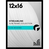 image:imageAmericanflat 24x30 Poster Frame  Slim Molding  Black  Polished plexiglass front hangs vertical or horizontal sawtooth hangers included secure turntab backingBlack