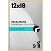 image:imageAmericanflat 24x30 Poster Frame  Slim Molding  Black  Polished plexiglass front hangs vertical or horizontal sawtooth hangers included secure turntab backingNatural Oak