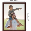 image:imageAmericanflat 24x30 Poster Frame  Slim Molding  Black  Polished plexiglass front hangs vertical or horizontal sawtooth hangers included secure turntab backingMahogany