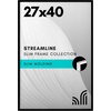 image:imageAmericanflat 24x30 Poster Frame  Slim Molding  Black  Polished plexiglass front hangs vertical or horizontal sawtooth hangers included secure turntab backingBlack