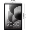 image:imageAmericanflat 24x30 Poster Frame  Slim Molding  Black  Polished plexiglass front hangs vertical or horizontal sawtooth hangers included secure turntab backingBlack