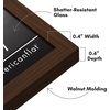 image:imageAmericanflat 24x30 Poster Frame  Slim Molding  Black  Polished plexiglass front hangs vertical or horizontal sawtooth hangers included secure turntab backingWalnut