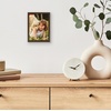 image:imageAmericanflat 24x30 Poster Frame  Slim Molding  Black  Polished plexiglass front hangs vertical or horizontal sawtooth hangers included secure turntab backingWalnut