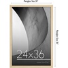 image:imageAmericanflat 24x30 Poster Frame  Slim Molding  Black  Polished plexiglass front hangs vertical or horizontal sawtooth hangers included secure turntab backingDark Oak