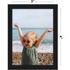 image:imageAmericanflat 24x30 Poster Frame  Slim Molding  Black  Polished plexiglass front hangs vertical or horizontal sawtooth hangers included secure turntab backingBlack