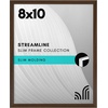 image:imageAmericanflat 24x30 Poster Frame  Slim Molding  Black  Polished plexiglass front hangs vertical or horizontal sawtooth hangers included secure turntab backingWalnut