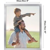 image:imageAmericanflat 24x30 Poster Frame  Slim Molding  Black  Polished plexiglass front hangs vertical or horizontal sawtooth hangers included secure turntab backingSilver