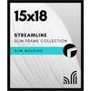 image:imageAmericanflat 24x30 Poster Frame  Slim Molding  Black  Polished plexiglass front hangs vertical or horizontal sawtooth hangers included secure turntab backingBlack