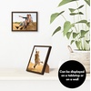 image:imageAmericanflat 24x30 Poster Frame  Slim Molding  Black  Polished plexiglass front hangs vertical or horizontal sawtooth hangers included secure turntab backingWalnut